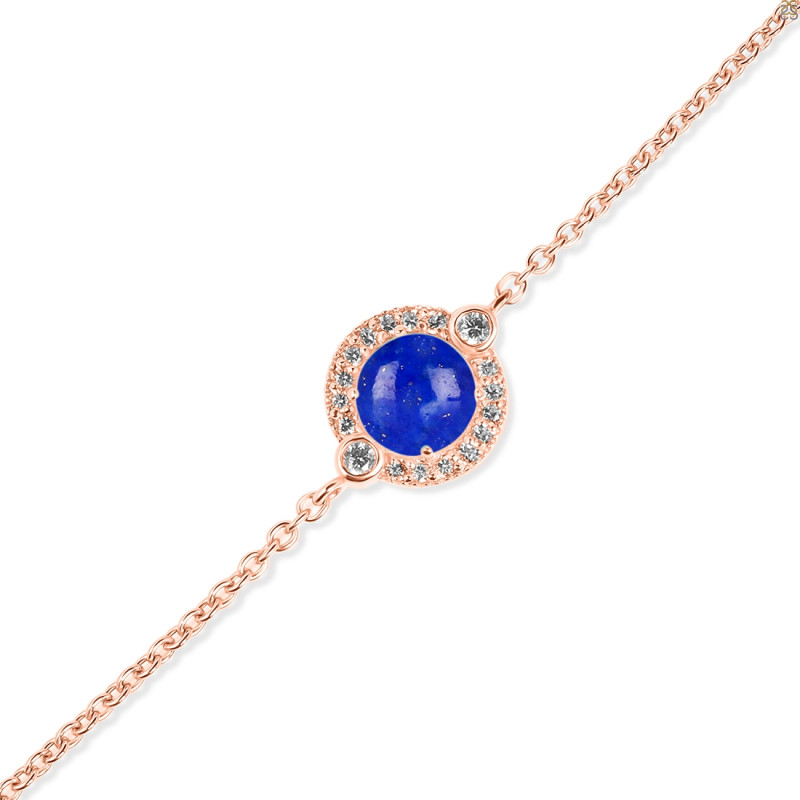 Lapis & White Topaz Bracelet With Adjustable Camera Lock LLP-RDB-65.