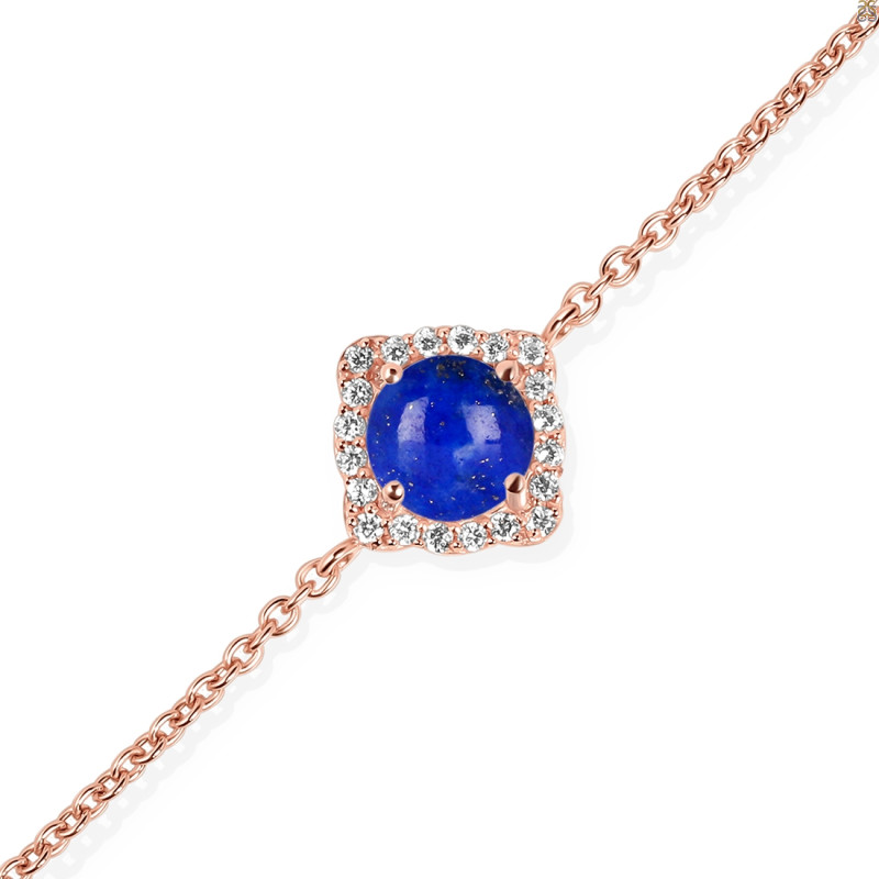 Lapis & White Topaz Bracelet With Adjustable Camera Lock LLP-RDB-66.
