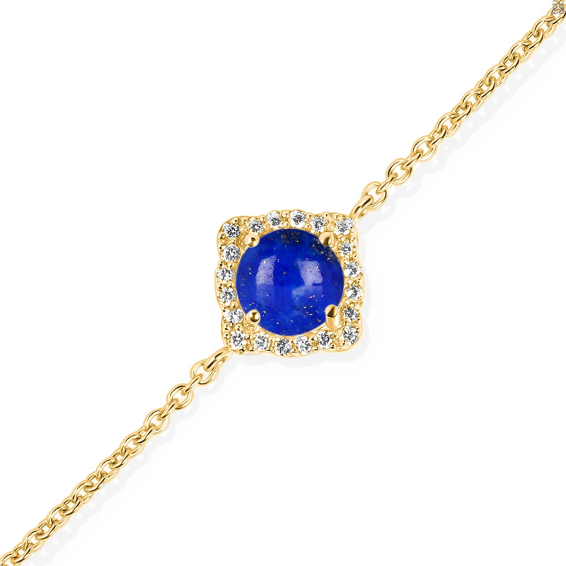 Lapis & White Topaz Bracelet With Adjustable Camera Lock LLP-RDB-66.