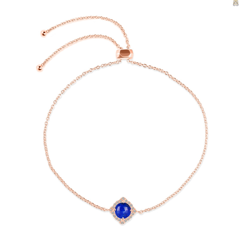 Lapis & White Topaz Bracelet With Adjustable Camera Lock LLP-RDB-66.