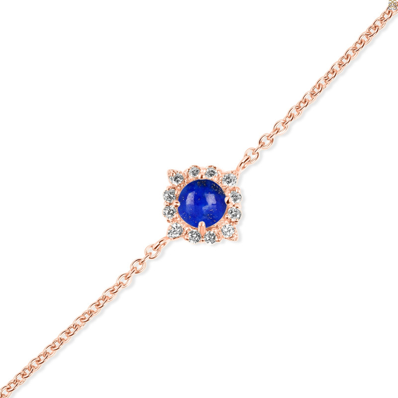 Lapis & White Topaz Bracelet With Adjustable Camera Lock LLP-RDB-67.