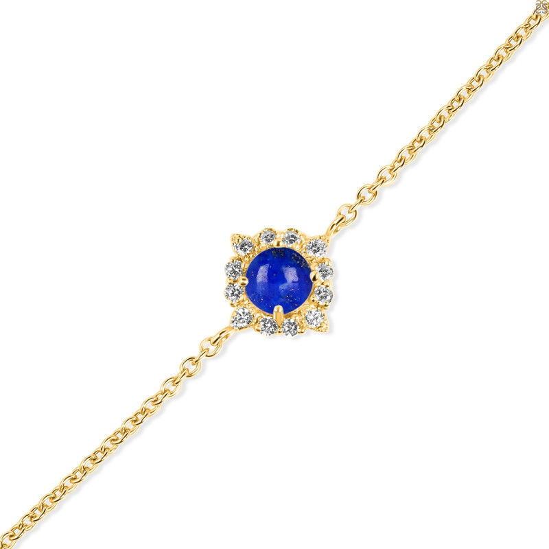 Lapis & White Topaz Bracelet With Adjustable Camera Lock LLP-RDB-67.