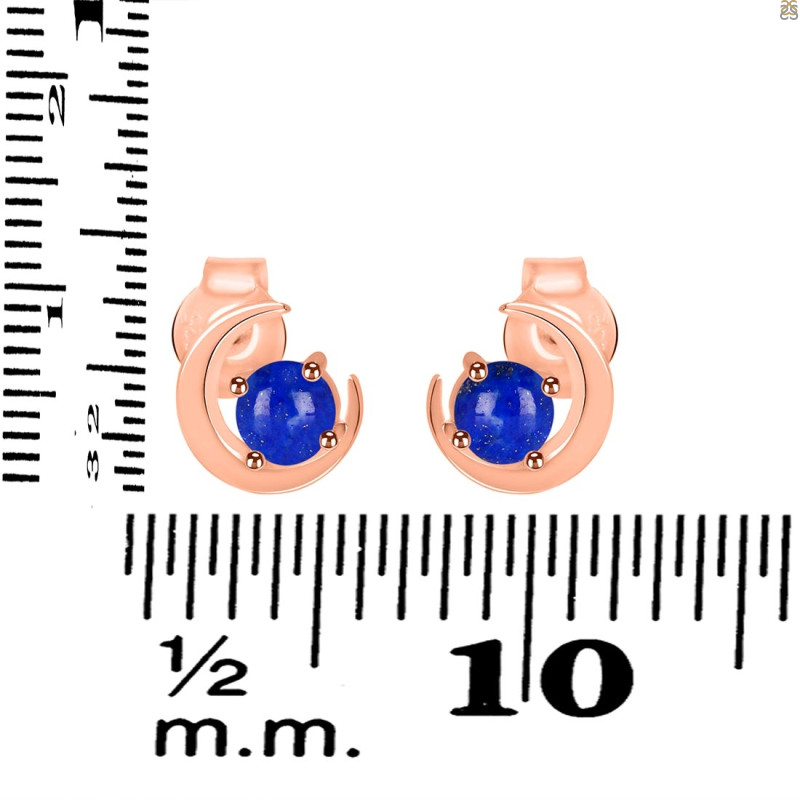 Lapis Stud Earring  LLP-RDE-1273.