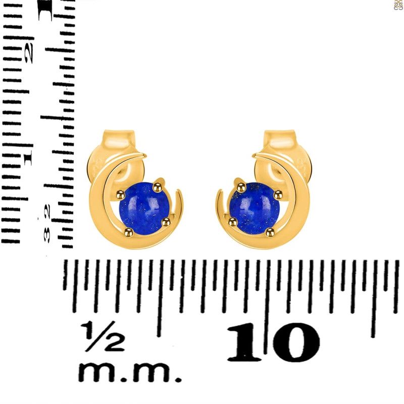 Lapis Stud Earring  LLP-RDE-1273.