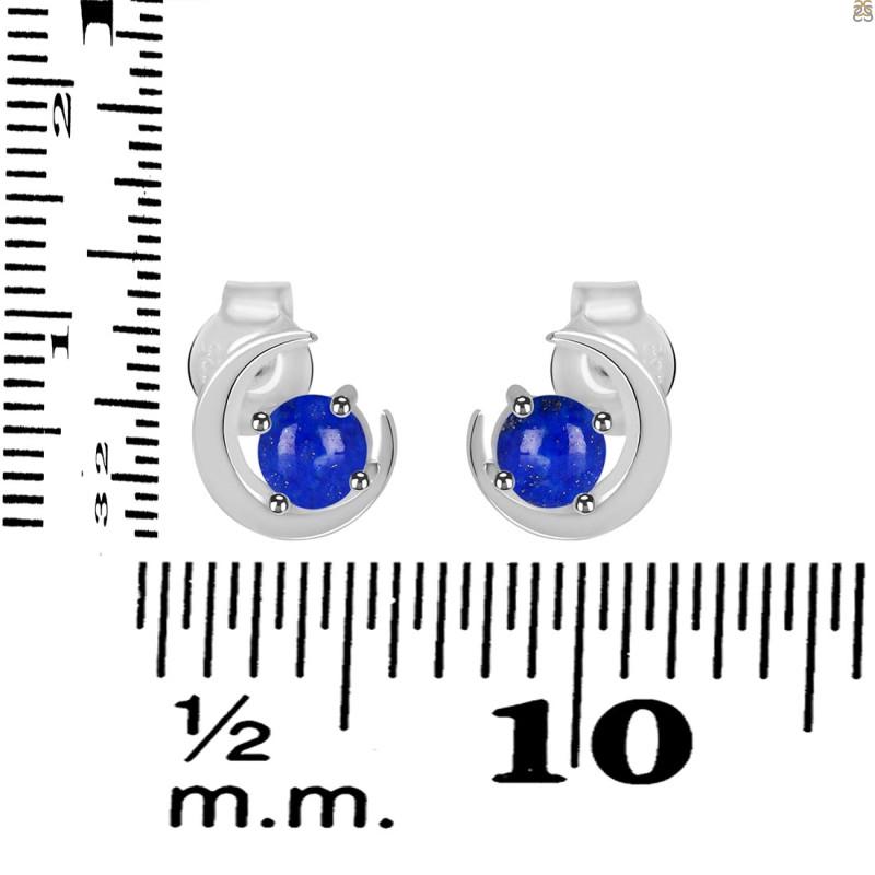 Lapis Stud Earring  LLP-RDE-1273.