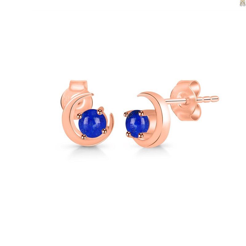 Lapis Stud Earring  LLP-RDE-1273.