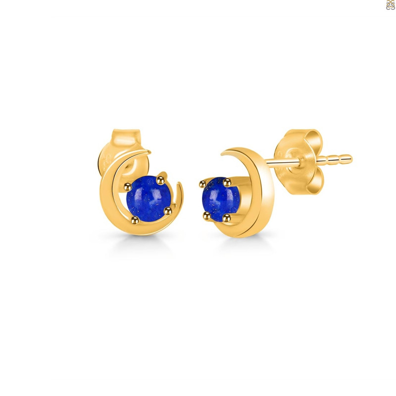 Lapis Stud Earring  LLP-RDE-1273.