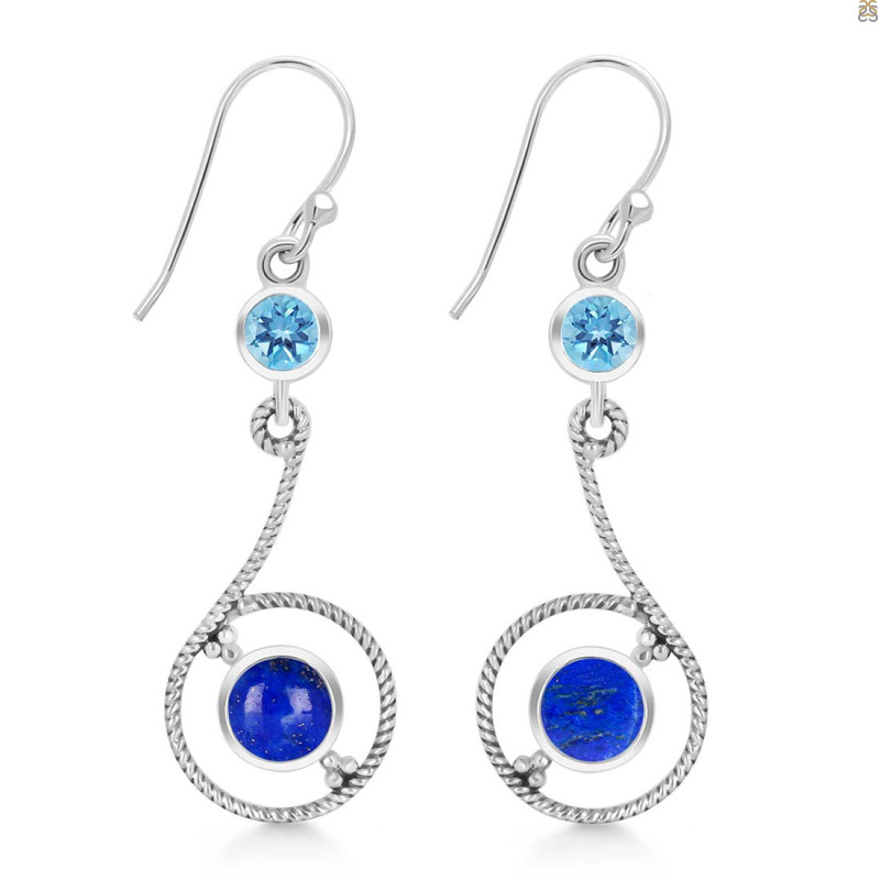 Lapis & Blue Topaz Earring LLP-RDE-155.