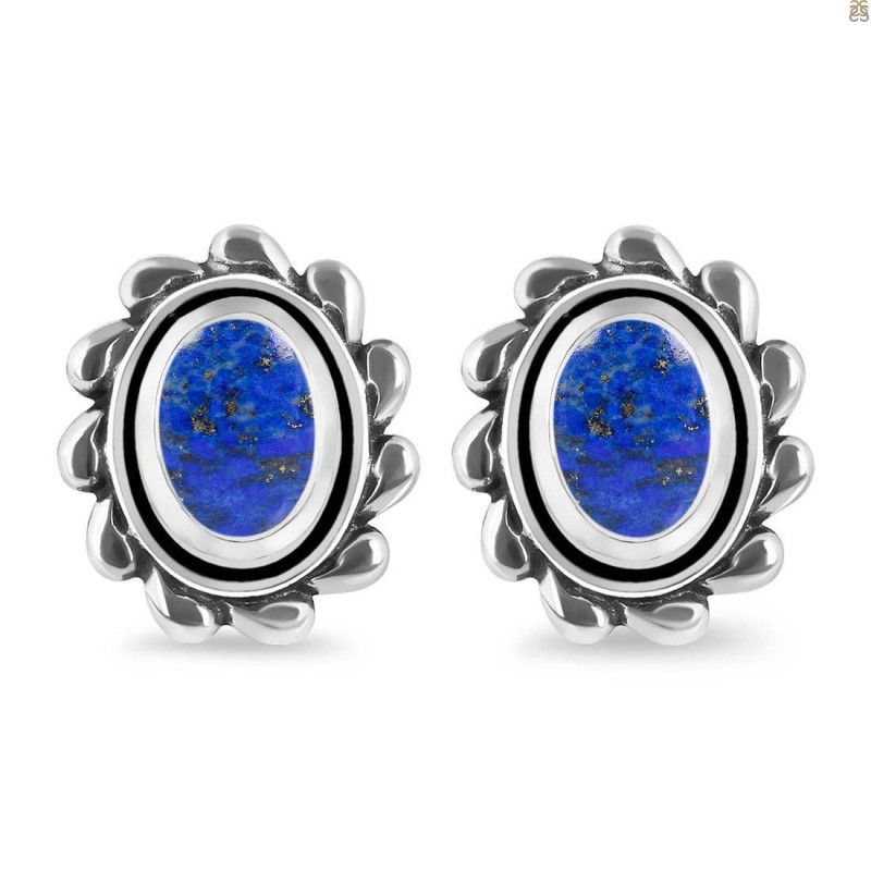 Lapis Stud Earring LLP-RDE-185.