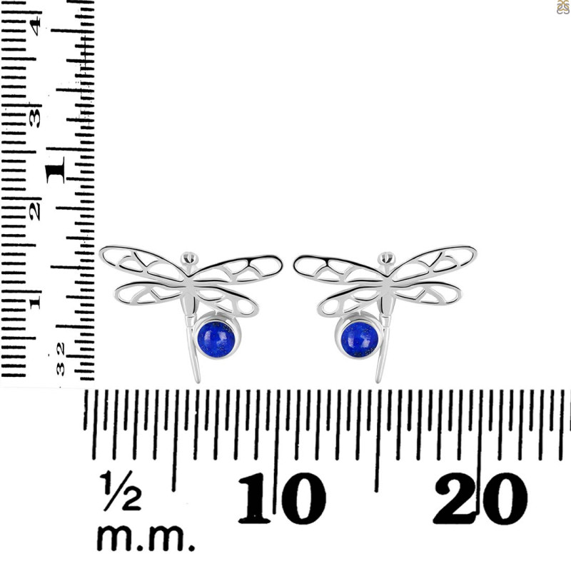 Lapis Stud Earring LLP-RDE-465.
