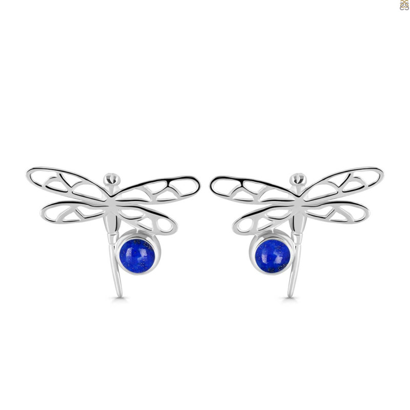 Lapis Stud Earring LLP-RDE-465.