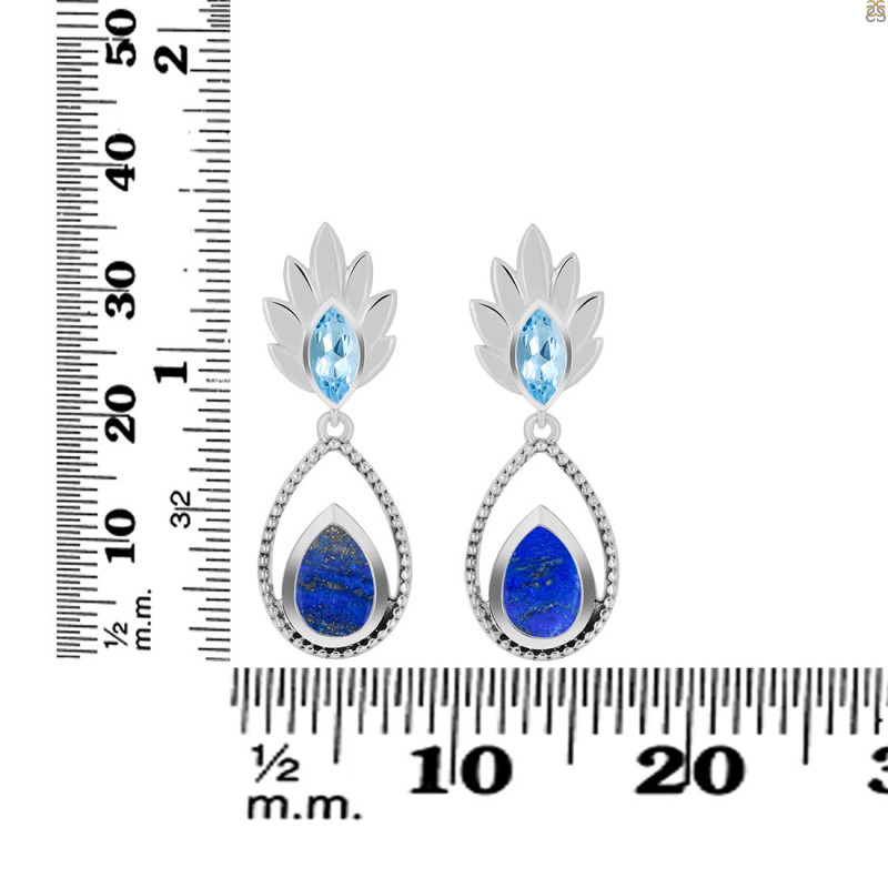 Lapis & Blue Topaz Earring LLP-RDE-57.