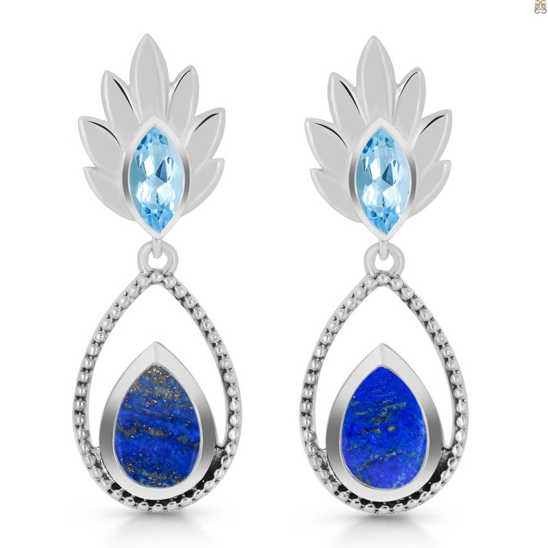Lapis & Blue Topaz Earring LLP-RDE-57.