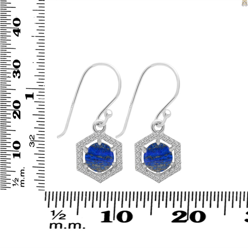Lapis & White Topaz Earring LLP-RDE-701.