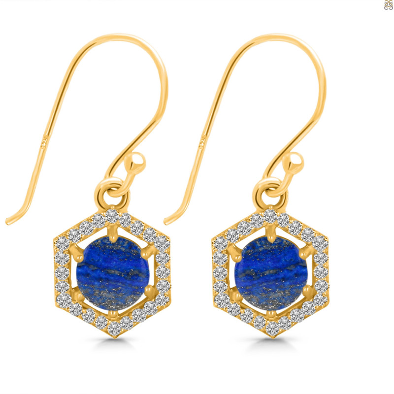Lapis & White Topaz Earring LLP-RDE-701.
