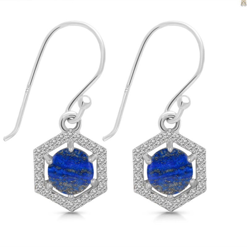 Lapis & White Topaz Earring LLP-RDE-701.