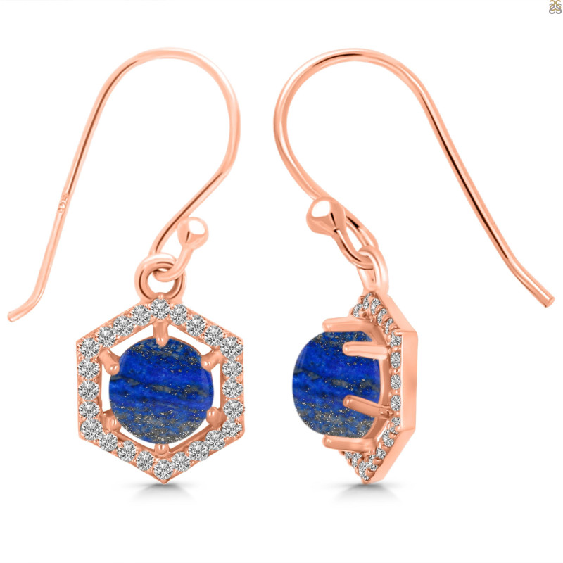 Lapis & White Topaz Earring LLP-RDE-701.
