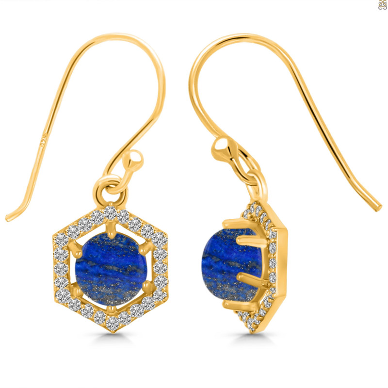 Lapis & White Topaz Earring LLP-RDE-701.