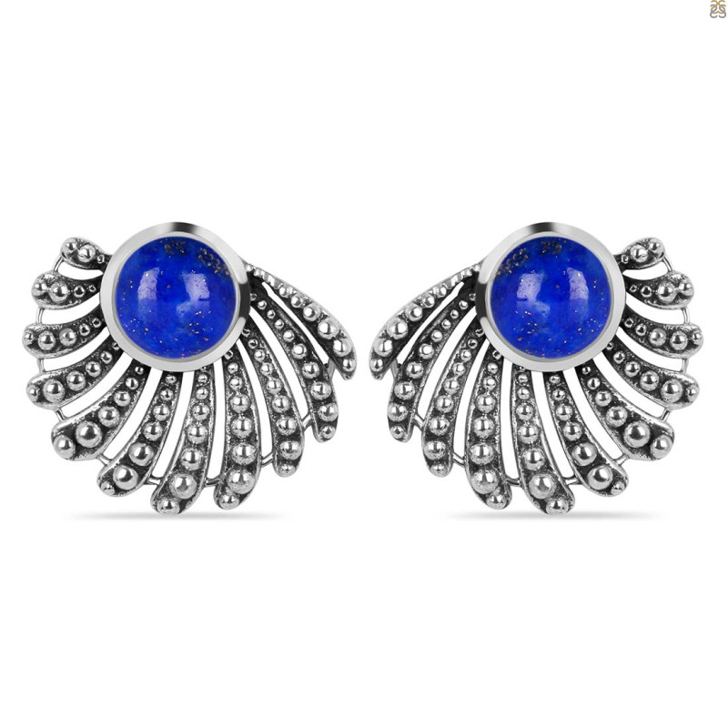 Lapis Stud Earring LLP-RDE-71.