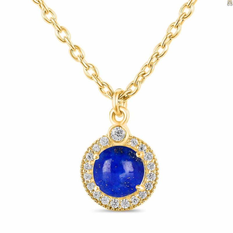 Lapis & White Topaz Necklace With Slider Lock LLP-RDN-72.