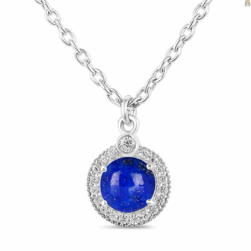 Lapis & White Topaz Necklace With Slider Lock LLP-RDN-72.