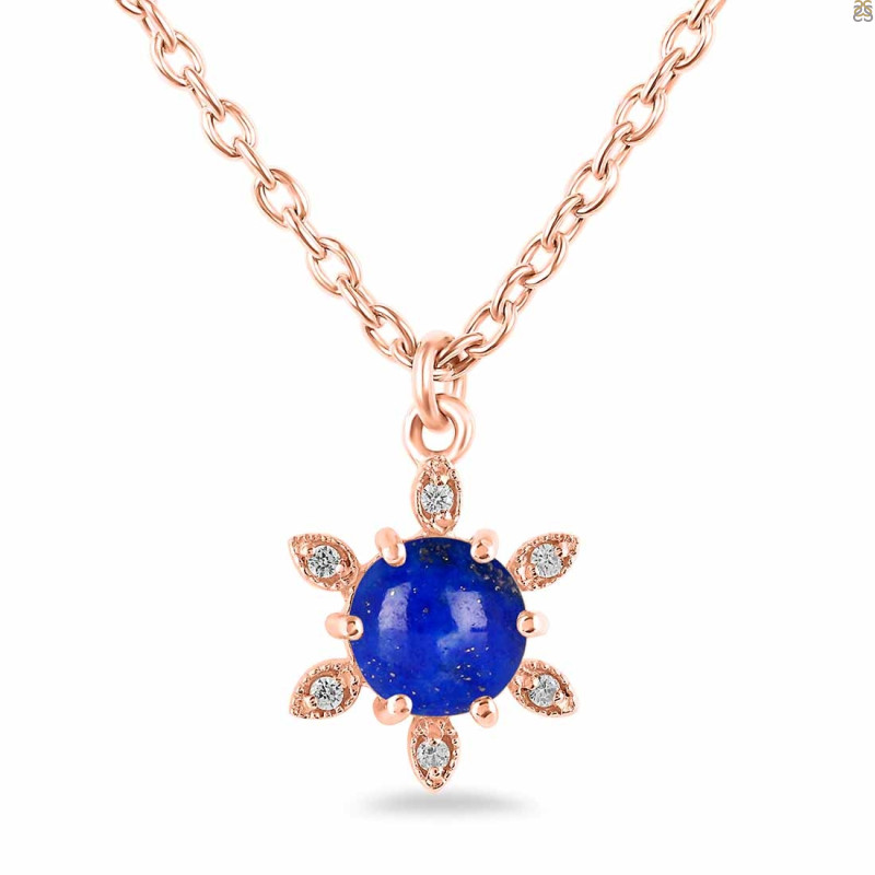 Lapis & White Topaz Necklace With Slider Lock LLP-RDN-75.