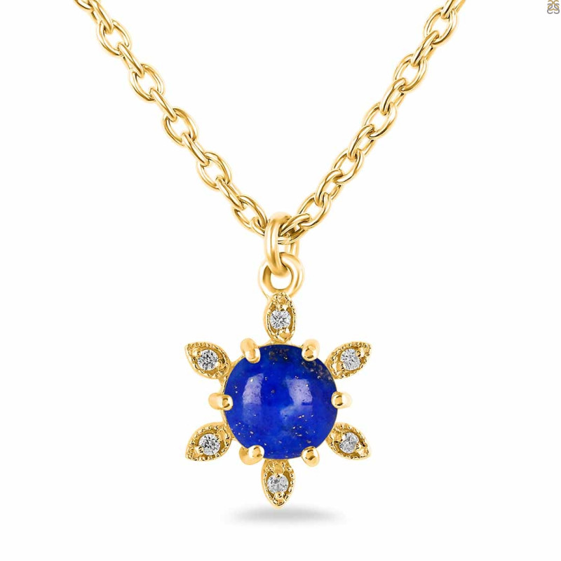 Lapis & White Topaz Necklace With Slider Lock LLP-RDN-75.