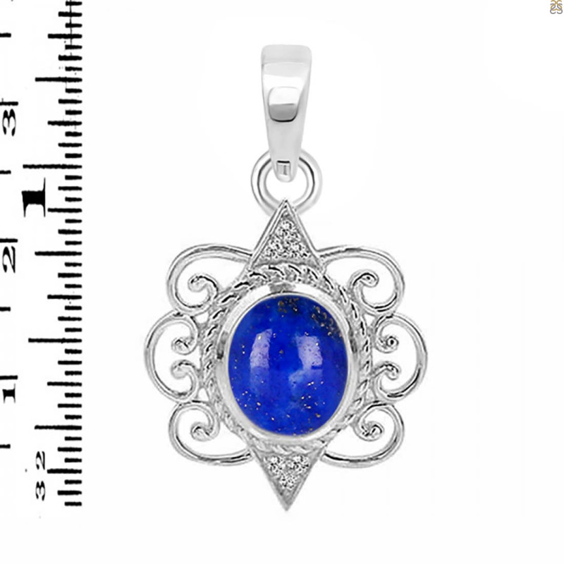 Lapis & White Topaz Pendant