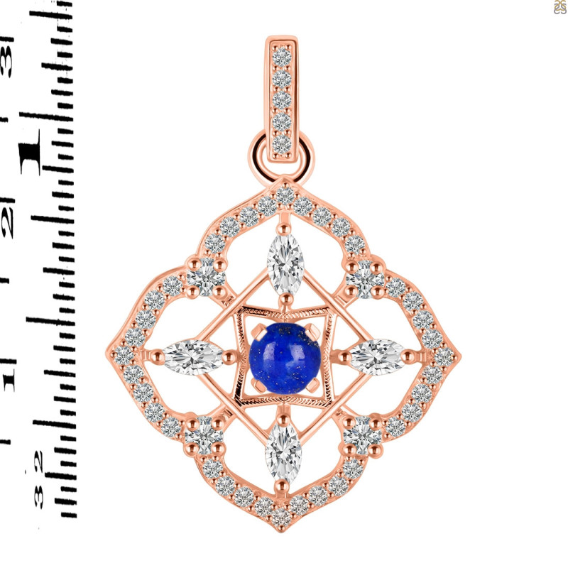 Lapis & White Topaz Pendant LLP-RDP-797-CZ-LOOP.