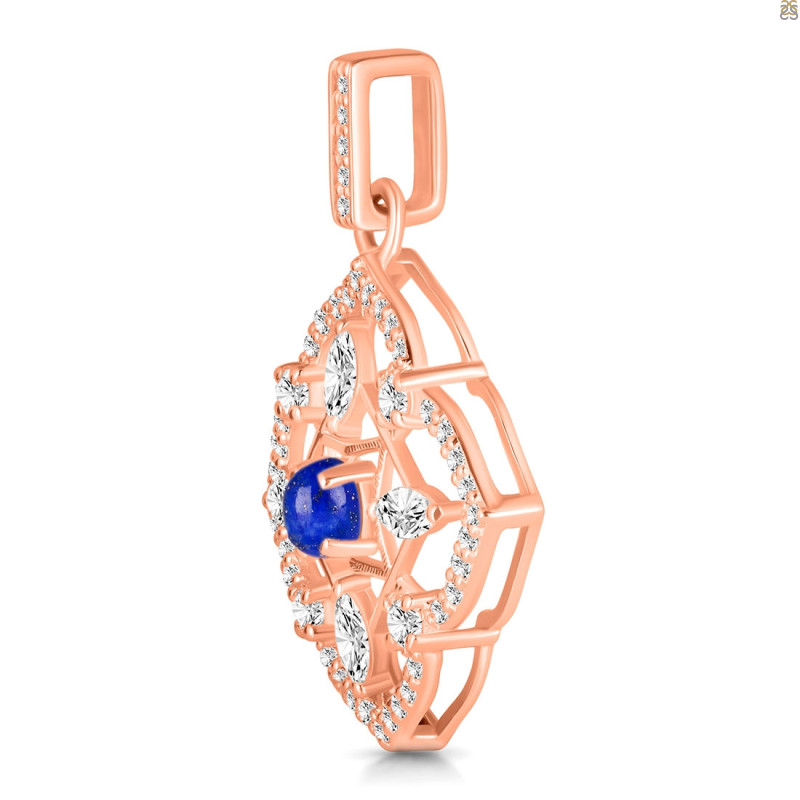Lapis & White Topaz Pendant LLP-RDP-797-CZ-LOOP.