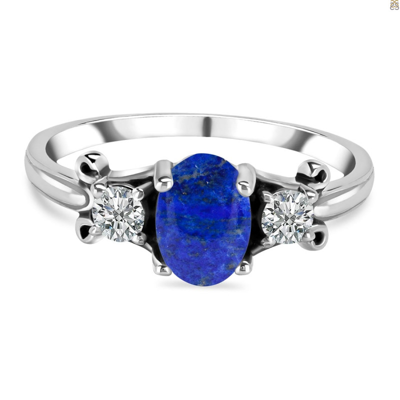 Lapis & White Topaz Ring LLP-RDR-1442.