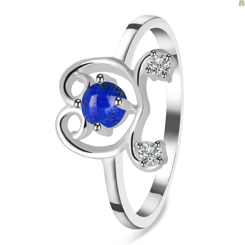 Lapis & White Topaz Ring