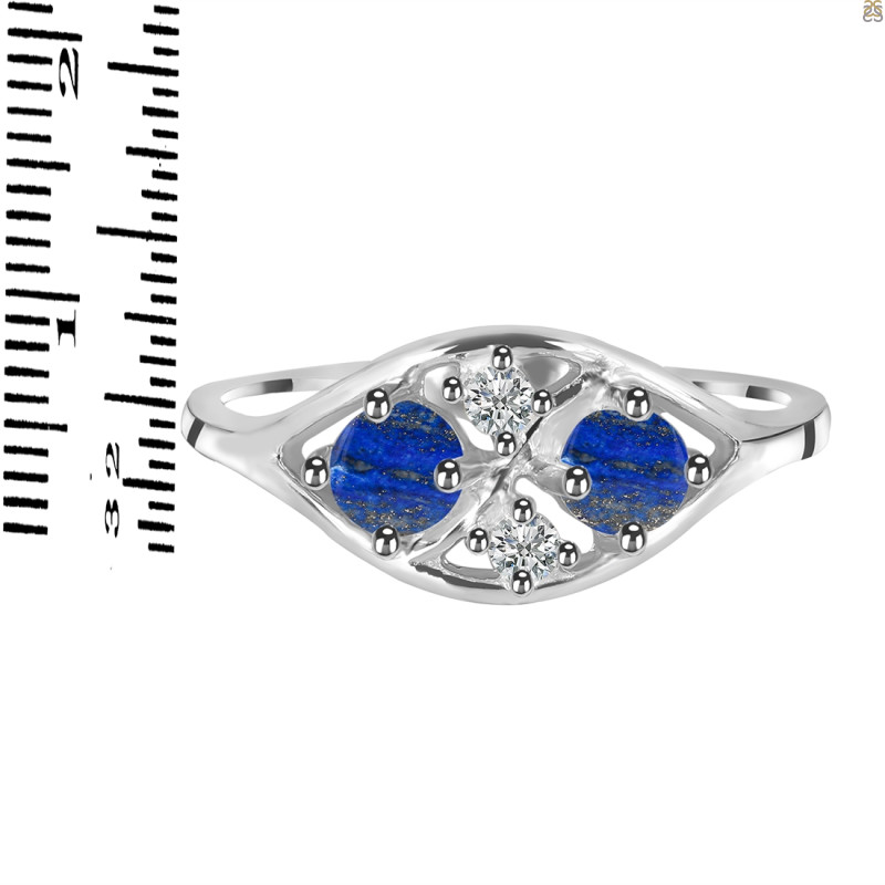 Lapis & White Topaz Ring LLP-RDR-1557.