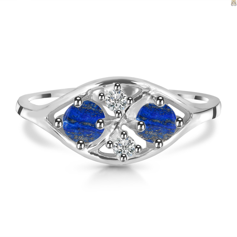 Lapis & White Topaz Ring LLP-RDR-1557.