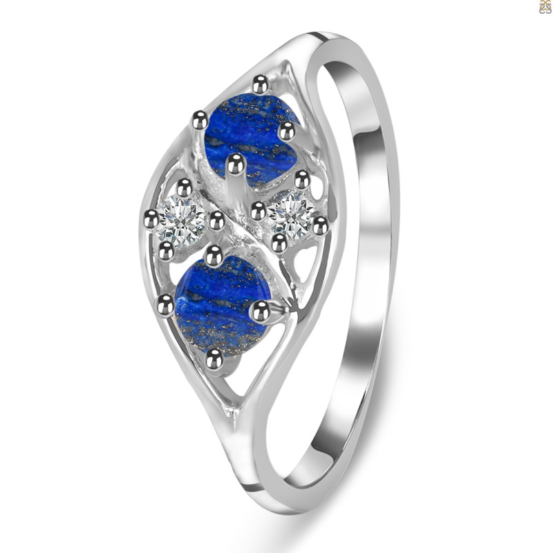 Lapis & White Topaz Ring