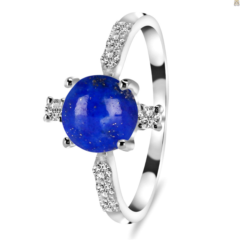 Lapis & White Topaz Ring