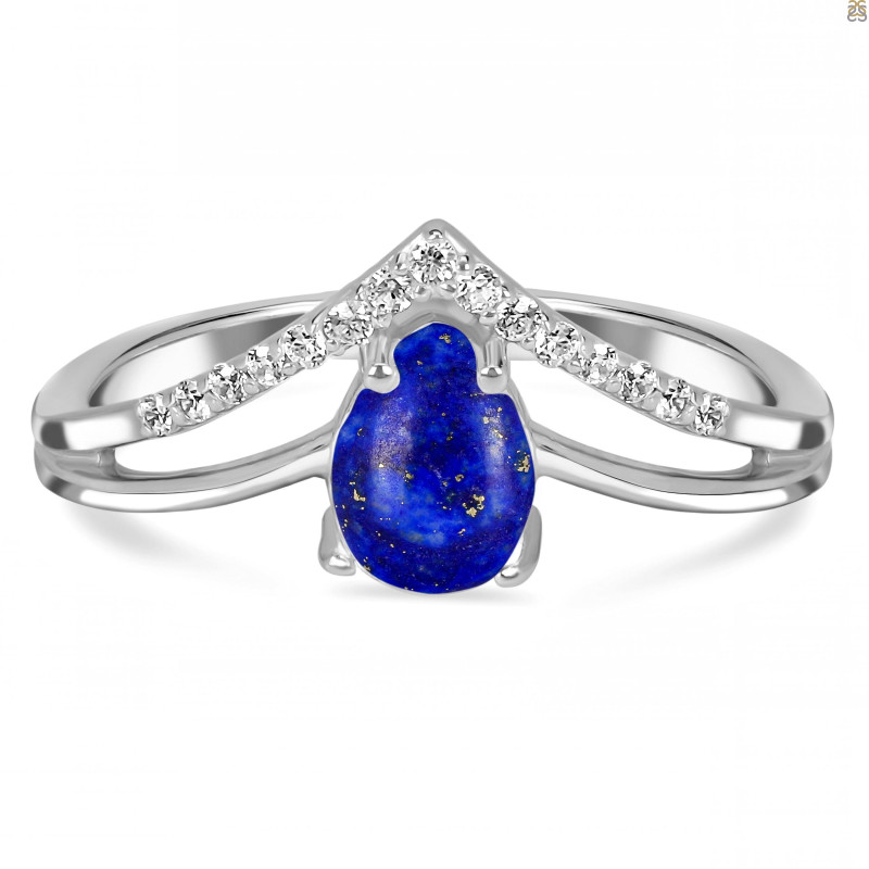 Lapis & White Topaz Ring LLP-RDR-1716.