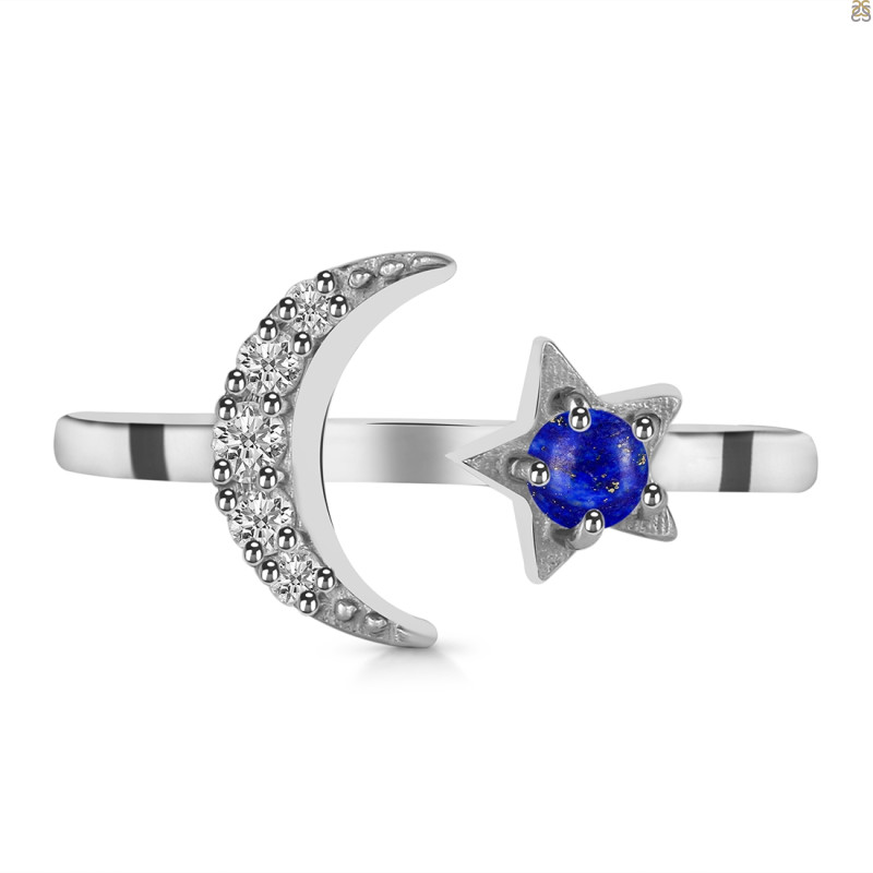 Lapis & White Topaz Ring LLP-RDR-1753.