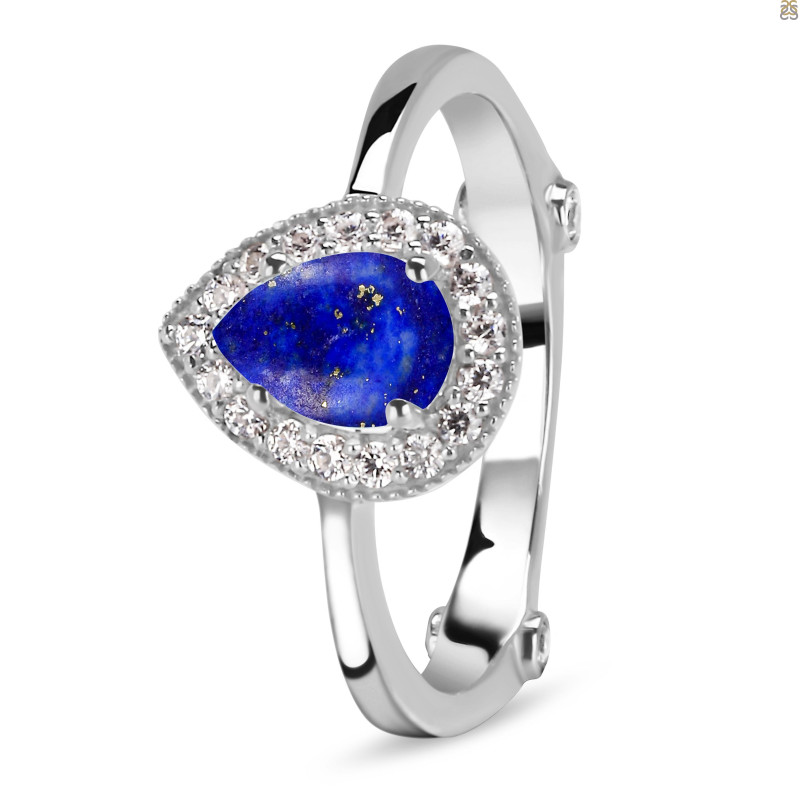 Lapis & White Topaz Ring