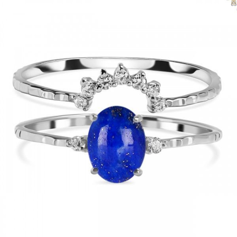 Lapis & White Topaz Ring LLP-RDR-1938.