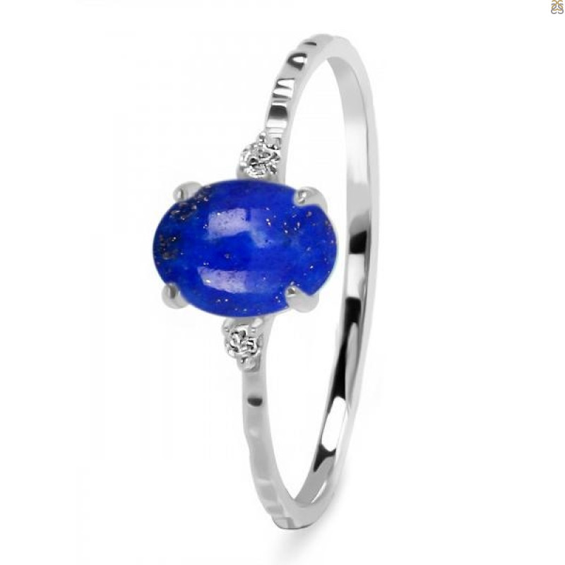 Lapis & White Topaz Ring