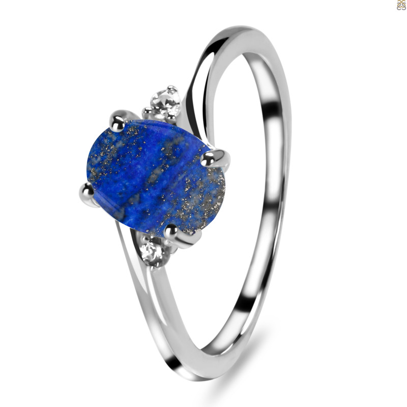 Lapis & White Topaz Ring