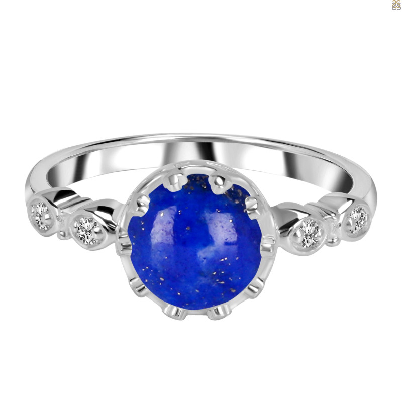 Lapis & White Topaz Ring LLP-RDR-2197.