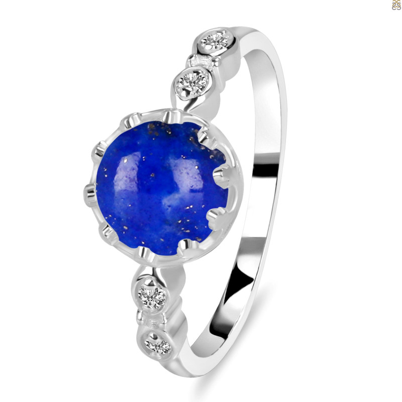Lapis & White Topaz Ring