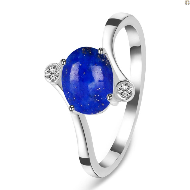 Lapis & White Topaz Ring