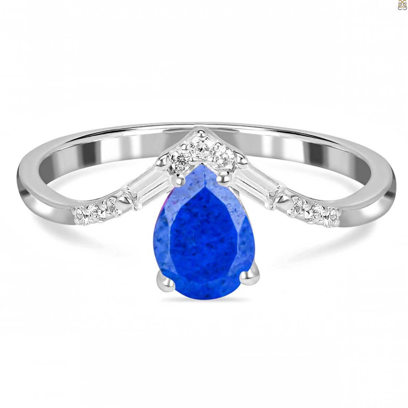 Lapis & White Topaz Ring LLP-RDR-2283.