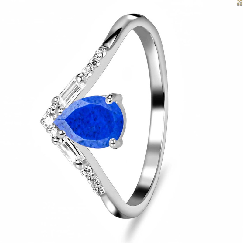 Lapis & White Topaz Ring