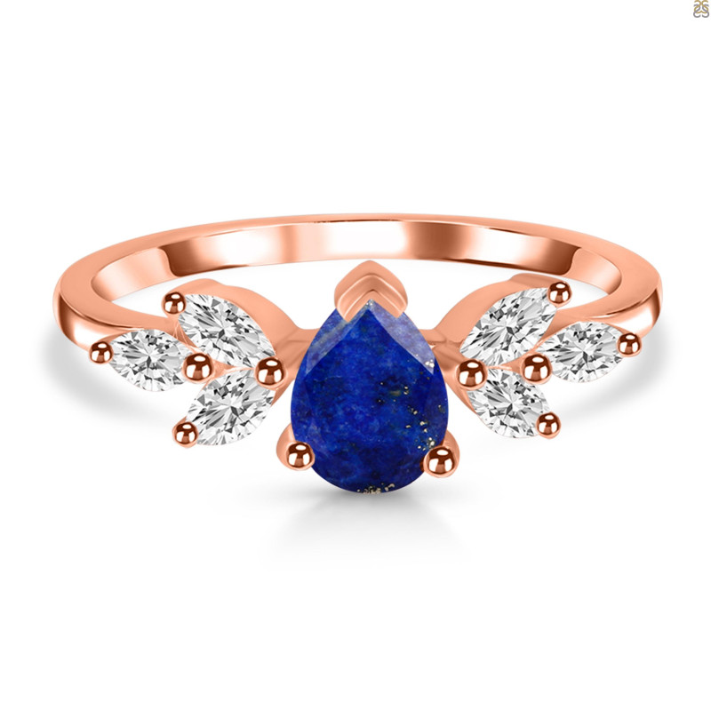 Lapis & White Topaz Ring LLP-RDR-2556.