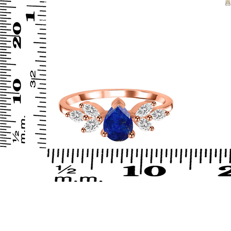 Lapis & White Topaz Ring LLP-RDR-2556.