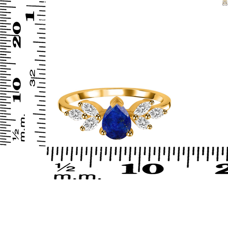 Lapis & White Topaz Ring LLP-RDR-2556.